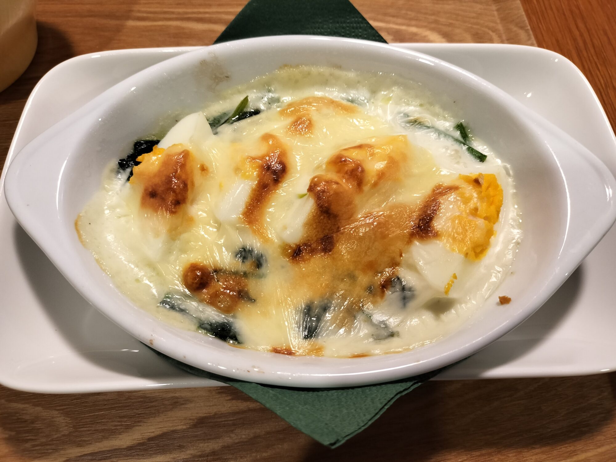 ほうれん草のグラタンを作りました。